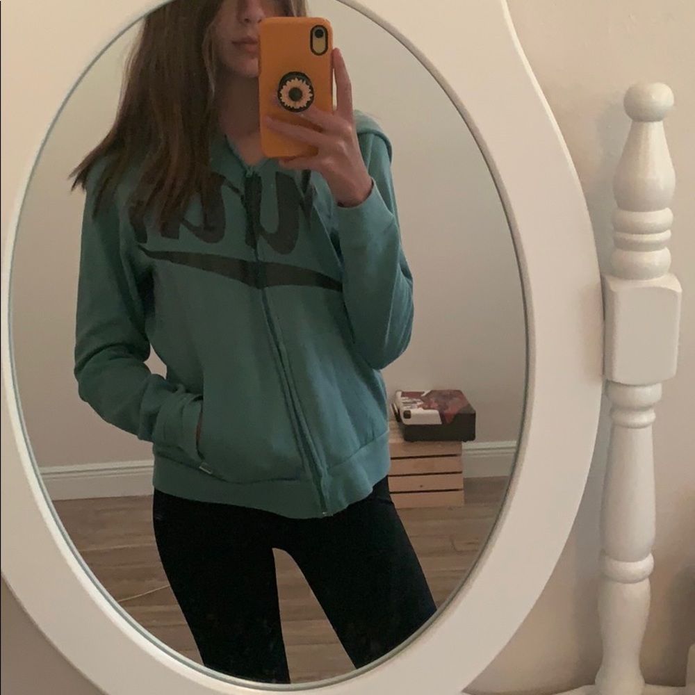 Zip up hoodie;blue